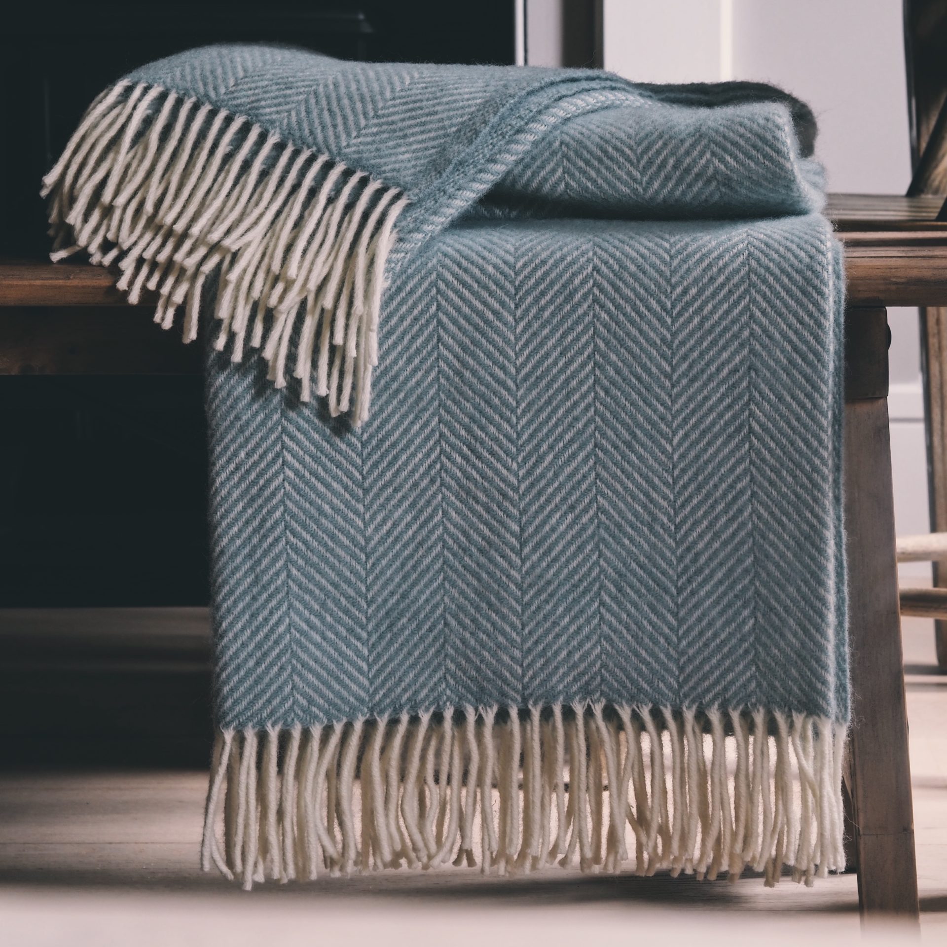 Herringbone throw