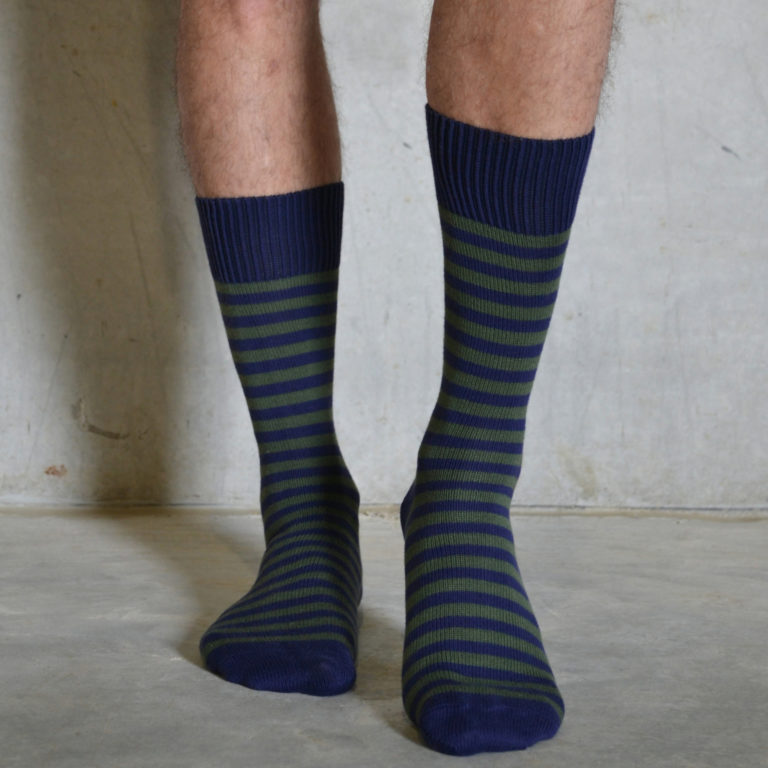 Green and pink striped socks