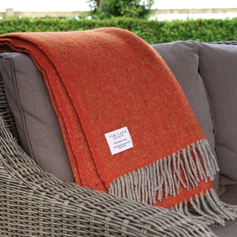 Burnt Orange Wool Throw Tom Lane