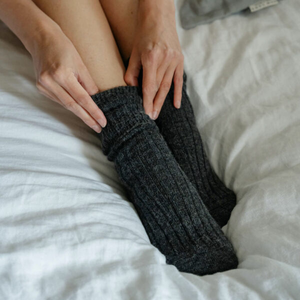 Charcoal Alpaca bed socks