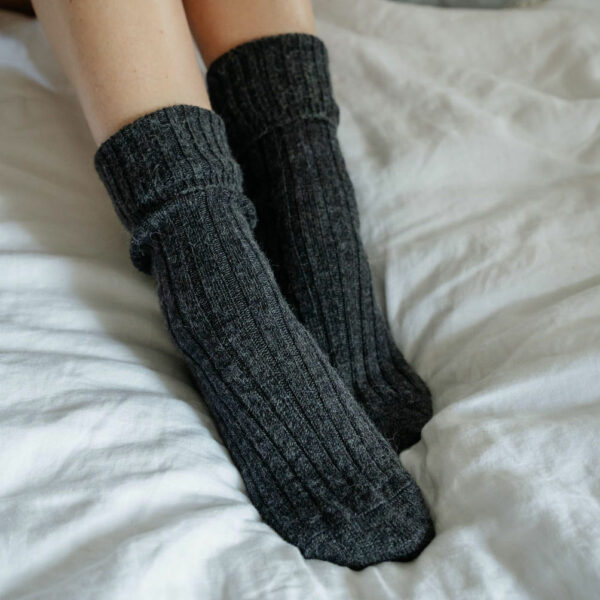 Charcoal Alpaca bed socks