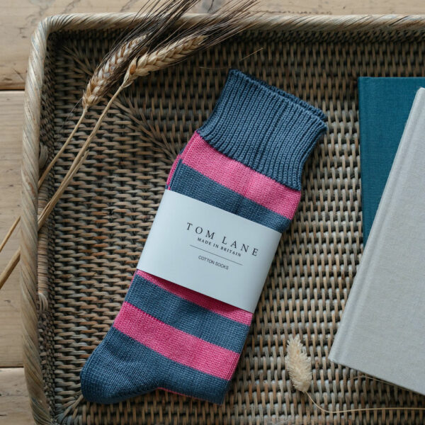 Cotton Stripes – Blue & Pink