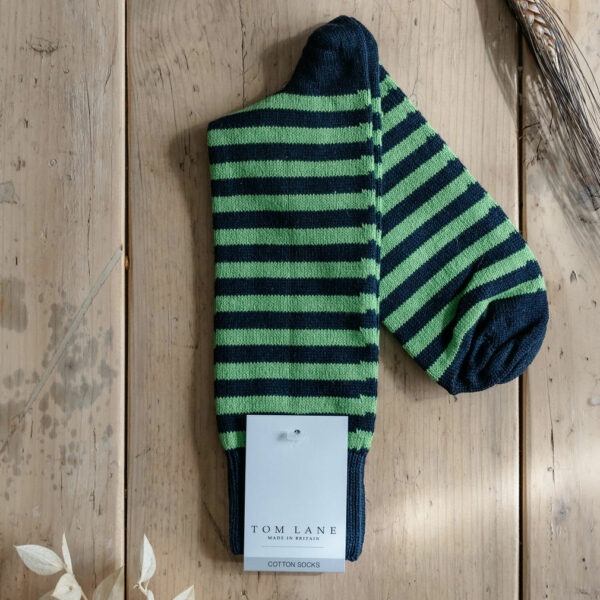 Pea & Navy cotton socks