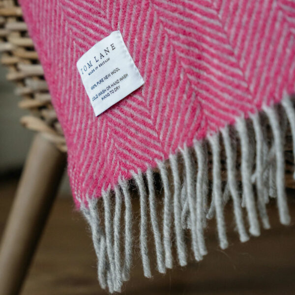 Pink Herringbone Throw