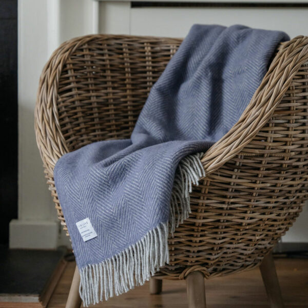 Mauve Herringbone Throw