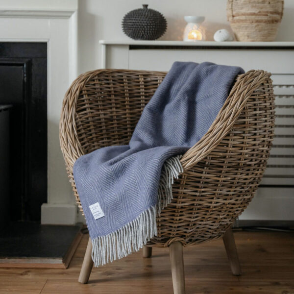 Mauve Herringbone Throw