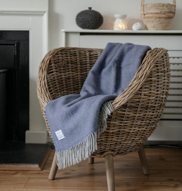 Mauve Herringbone Throw